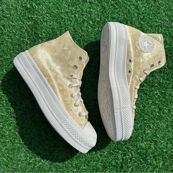 Converse Chuck Taylor All Star Lift Platform Hi Lemon Drop Golden Butterfly - Picture 8 of 14